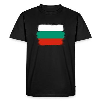 Drapeau bulgare Drapeau bulgare Sables d’or - T-shirt Premium bio Homme - noir - Devant - Nico (187cm)