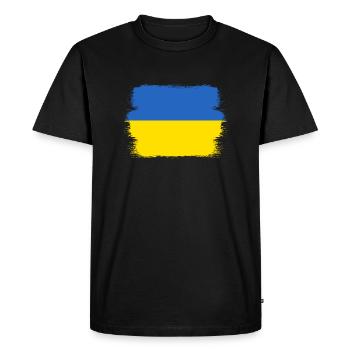 Ukraine Flag Vintage Ukrainian Flag Used Look - T-shirt Premium bio Homme - noir - Devant - Nico (187cm)