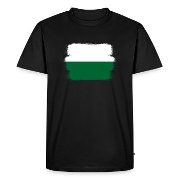 Drapeau de Saxe Drapeau saxon Ossi Holiday SN - T-shirt Premium bio Homme - noir - Devant - Nico (187cm)