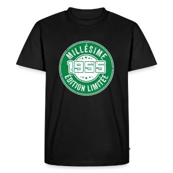 Millésime 1955 | édition limitée Anniversaire 1955 - T-shirt Premium bio Homme - noir - Devant - Nico (187cm)