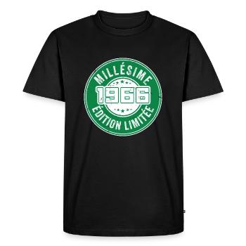 Millésime 1966 | édition limitée Anniversaire 1966 - T-shirt Premium bio Homme - noir - Devant - Nico (187cm)