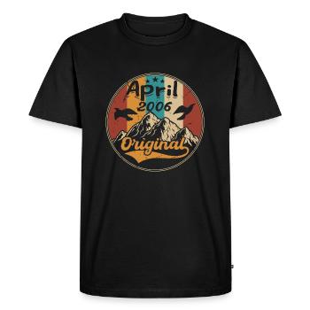 Anniversary April 2006 | Gift April 2006 - Men's Premium Organic T-Shirt - black - Front - Nico (187cm)