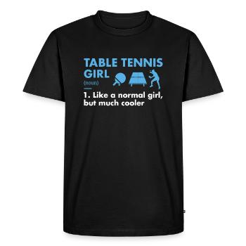 Sport Girl Définition Tennis de Table - T-shirt Premium bio Homme - noir - Devant - Nico (187cm)