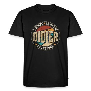 Didier Cadeau Humour Idée-cadeau pour un homme - T-shirt Premium bio Homme - noir - Devant - Nico (187cm)