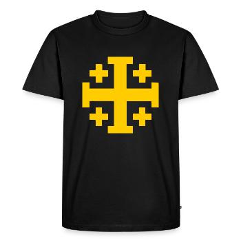 Jerusalem Cross Jerusalem Cross - Men's Premium Organic T-Shirt - black - Front - Nico (187cm)
