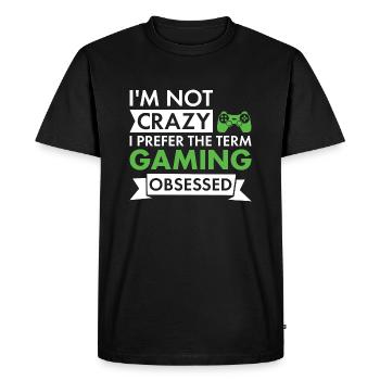 Gamer Je ne suis pas fou de jeu - T-shirt Premium bio Homme - noir - Devant - Nico (187cm)