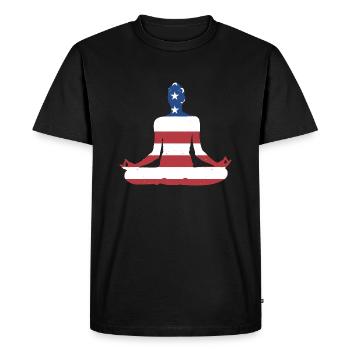 Yogi Us Flag Yoga - T-shirt Premium bio Homme - noir - Devant - Nico (187cm)