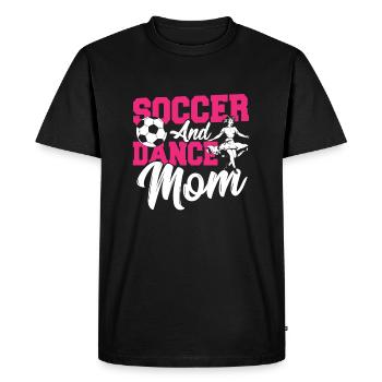Maman de football et de danse - T-shirt Premium bio Homme - noir - Devant - Nico (187cm)