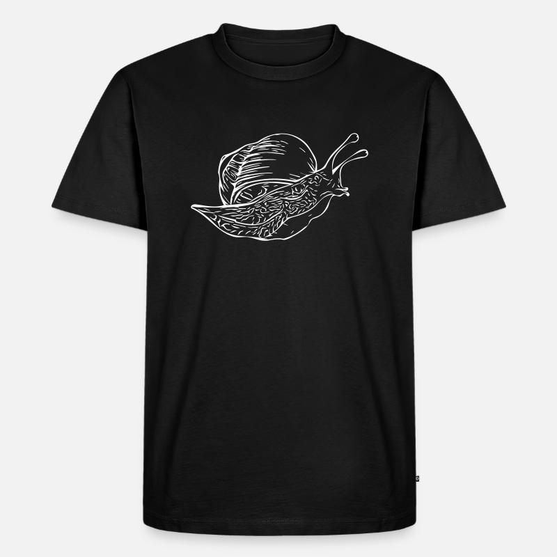 Schnecke - Männer Premium Bio T-Shirt - Schwarz