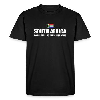 Afrique du Sud Pas de casques Pas de coussinets Afrique du Sud Rugby - T-shirt Premium bio Homme - noir - Devant - Nico (187cm)