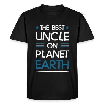Best Uncle Saying - Men's Premium Organic T-Shirt - black - Front - Nico (187cm)