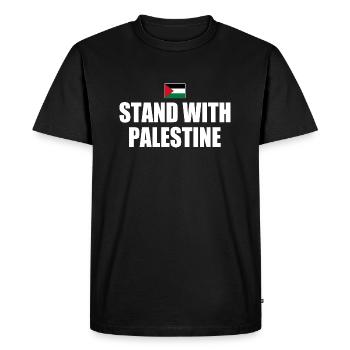 I stand with palestine - T-shirt Premium bio Homme - noir - Devant - Nico (187cm)