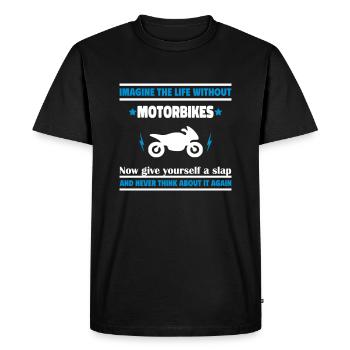 Imaginez une vie sans moto - T-shirt Premium bio Homme - noir - Devant - Nico (187cm)