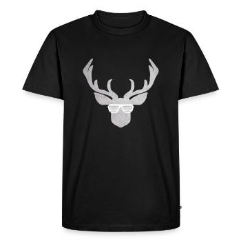 Glasses with deer in silver and white for costume - Men's Premium Organic T-Shirt - black - Front - Nico (187cm)