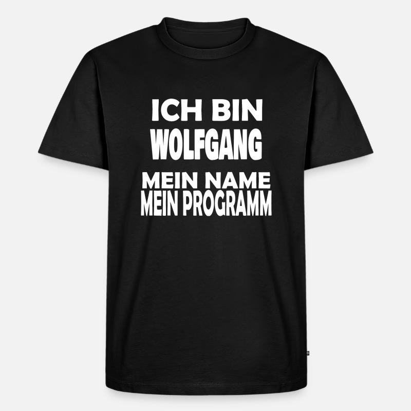 Programm Name WOLFGANG - Männer Premium Bio T-Shirt - Schwarz
