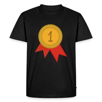 Médaille Première place Gold Sport - T-shirt Premium bio Homme - noir - Devant - Nico (187cm)