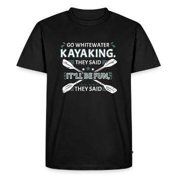 Kayak en eau vive Ils ont dit Kayak en eau vive - T-shirt Premium bio Homme - noir - Devant - Nico (187cm)