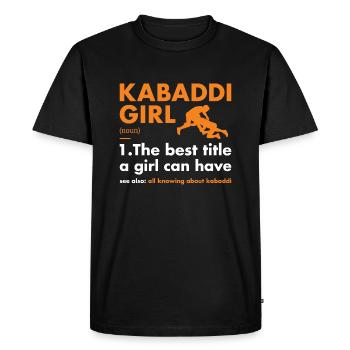 Sport Girl Définition Kabaddi - T-shirt Premium bio Homme - noir - Devant - Nico (187cm)
