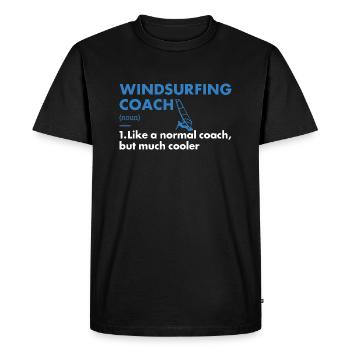 Coach sportif Planche à voile - T-shirt Premium bio Homme - noir - Devant - Nico (187cm)