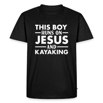 Kayakiste Ce garçon court sur Jésus Kayak - T-shirt Premium bio Homme - noir - Devant - Nico (187cm)