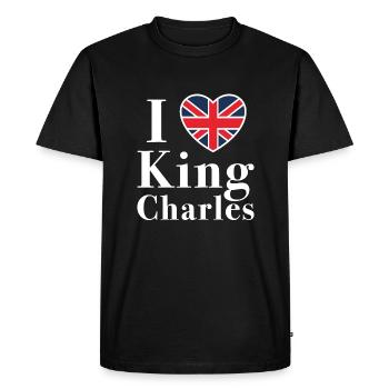 J’aime le roi Charles - T-shirt Premium bio Homme - noir - Devant - Nico (187cm)