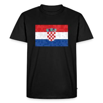 Croatia Flag Adriatic Sea Zagreb Croatian Flag - Men's Premium Organic T-Shirt - black - Front - Nico (187cm)