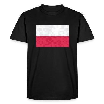 Poland Flag Used Look Polska Polish Flag - Men's Premium Organic T-Shirt - black - Front - Nico (187cm)