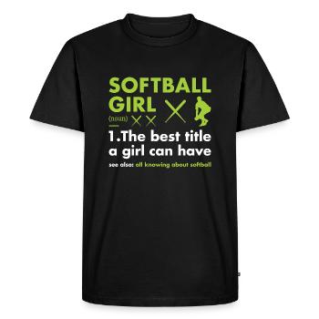 Sport Girl Definition Softball - Men's Premium Organic T-Shirt - black - Front - Nico (187cm)