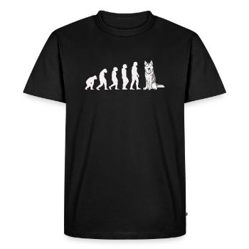Evolution Husky sibérien - T-shirt Premium bio Homme - noir - Devant - Nico (187cm)