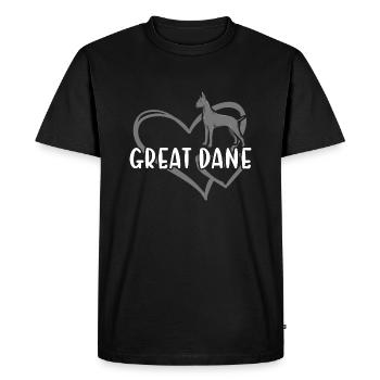 Great Dane Heart - Men's Premium Organic T-Shirt - black - Front - Nico (187cm)