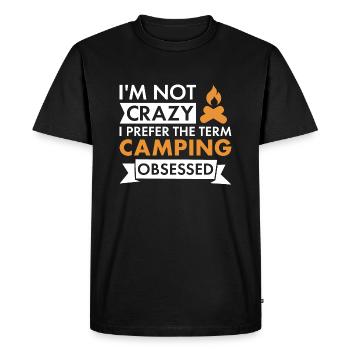Camper Je ne suis pas fou de camping - T-shirt Premium bio Homme - noir - Devant - Nico (187cm)