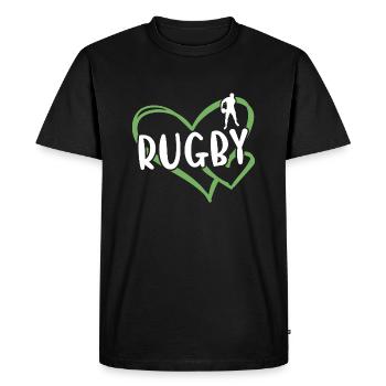 Sport Heart Rugby - T-shirt Premium bio Homme - noir - Devant - Nico (187cm)