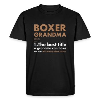 Boxer Grand-mère Définition - T-shirt Premium bio Homme - noir - Devant - Nico (187cm)