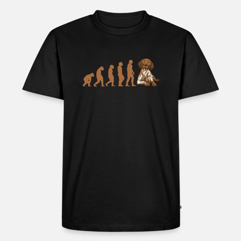 Evolution German Shorthaired Pointer - Männer Premium Bio T-Shirt - Schwarz