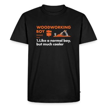 Menuisier Garçon Définition Travail du bois - T-shirt Premium bio Homme - noir - Devant - Nico (187cm)