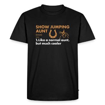Jumper Tante Définition Saut d’obstacles - T-shirt Premium bio Homme - noir - Devant - Nico (187cm)