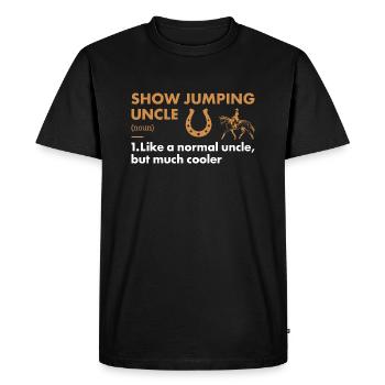 Jumper Oncle Définition Saut d’obstacles - T-shirt Premium bio Homme - noir - Devant - Nico (187cm)