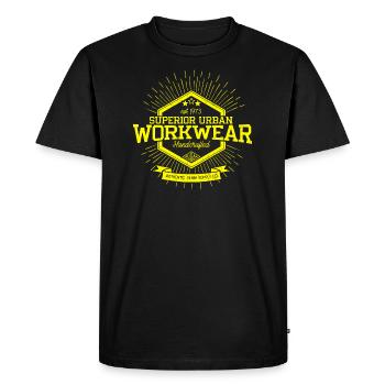 Superior Urban Workwear Handcrafted Vintage Denim - T-shirt Premium bio Homme - noir - Devant - Nico (187cm)
