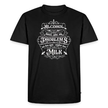 L’alcool ne résout aucun problème mais... - T-shirt Premium bio Homme - noir - Devant - Nico (187cm)