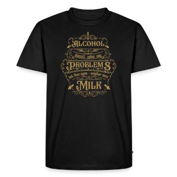 L’alcool ne résout aucun problème mais alors... - T-shirt Premium bio Homme - noir - Devant - Nico (187cm)