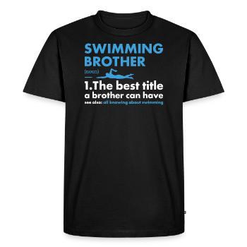 Sport Frère Natation - T-shirt Premium bio Homme - noir - Devant - Nico (187cm)