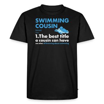 Sport Cousin Natation - T-shirt Premium bio Homme - noir - Devant - Nico (187cm)