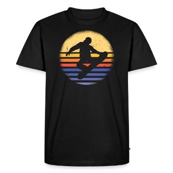 Sport Retro Sunset Snowboard - T-shirt Premium bio Homme - noir - Devant - Nico (187cm)