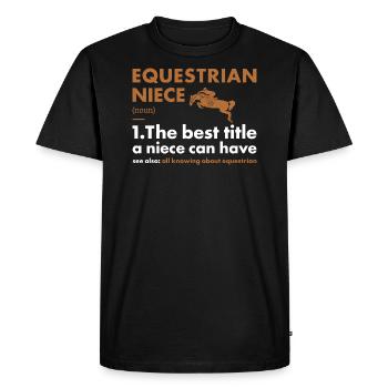 Sport Nièce Définition Équestre - T-shirt Premium bio Homme - noir - Devant - Nico (187cm)