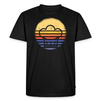 Cuisinier Rétro Coucher De Soleil Cuisine - T-shirt Premium bio Homme - noir - Devant - Nico (187cm)