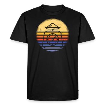 Baker Rétro Coucher de soleil Cuisson - T-shirt Premium bio Homme - noir - Devant - Nico (187cm)