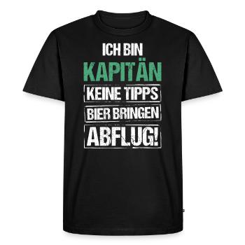 Je suis capitaine - apporte de la bière et décolle - T-shirt Premium bio Homme - noir - Devant - Nico (187cm)