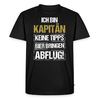 I'm captain - bring beer and take off - Men's Premium Organic T-Shirt - black - Front - Nico (187cm)