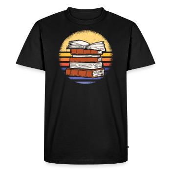 Écrivain Rétro Coucher De Soleil Écriture - T-shirt Premium bio Homme - noir - Devant - Nico (187cm)