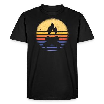 Camper Retro Sunset Camping - T-shirt Premium bio Homme - noir - Devant - Nico (187cm)
